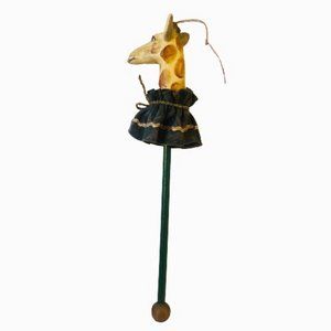 Christmas Ornament Giraffe on a Dress on a Stick Wood Animal